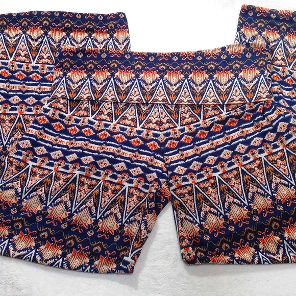 Bohemian Women's Brown Boho Print Semi Cropped Wide Leg Palazzo Pants M - Picture 9 of 16
